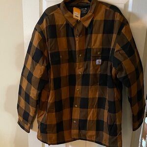 Carhartt Brown Flannel Sherpa Lined Jacket